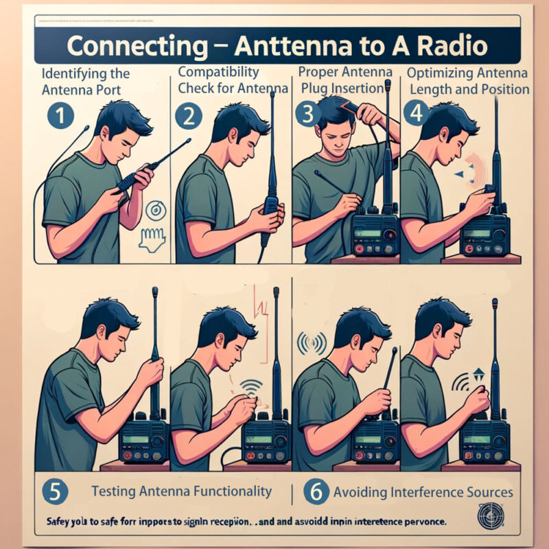 Step-by-Step Antenna Connection Guide for Radios Poster