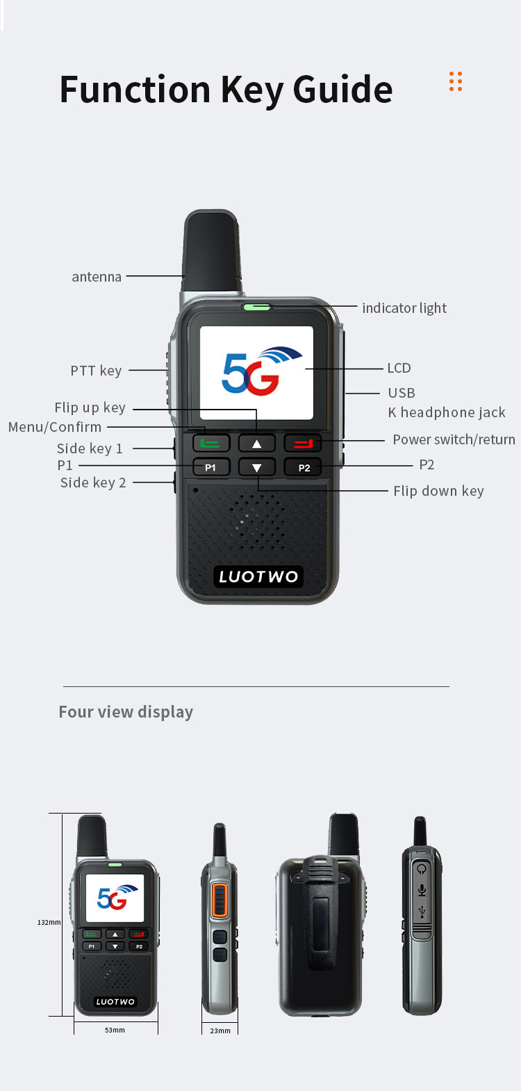 LUOTWO DG6700 LTE 5G Walkie Talkies 