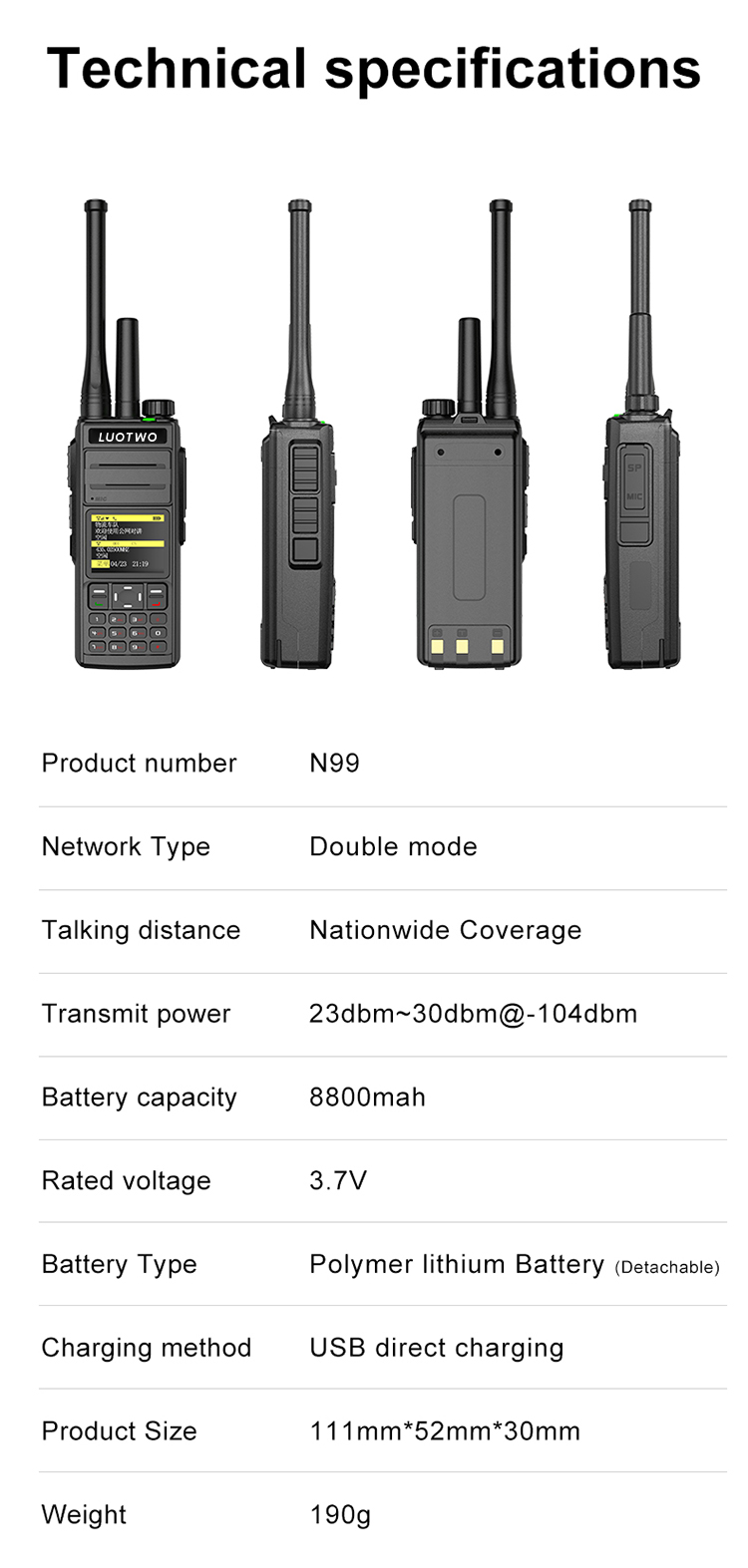 LUOTWO walkie talkie N99_10