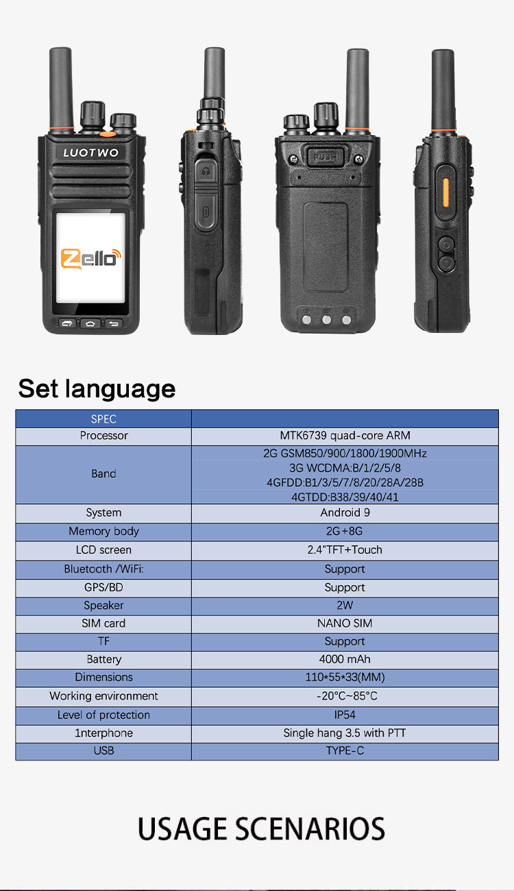 LUOTWO M3 Zello 2G/3G/4G Walkie Talkie